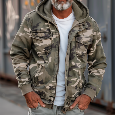 Fabian™ - Heren Camouflage Cargo Jas - Met Capuchon en Multi-Tas Design