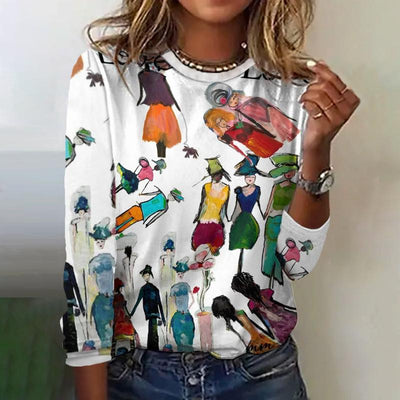 Casual T-Shirt met Abstracte Print