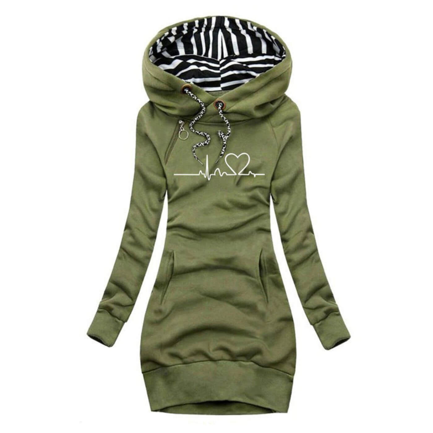 Salida™ - Hoodie jurk met hartslag-print