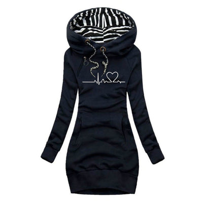 Salida™ - Hoodie jurk met hartslag-print